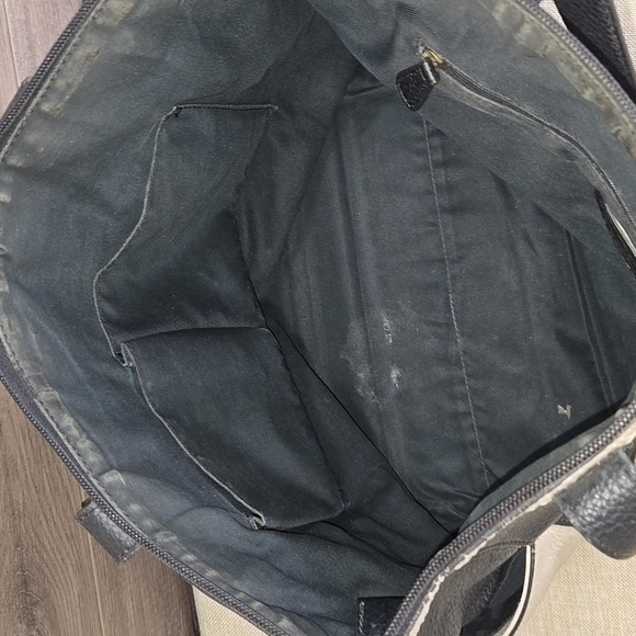 Fossil Black and White Pebble Leather Tote Shoulder Bag - Picture 9 of 14